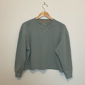 COS Organic Cotton Cropped Sweatshirt with raw hem size Small